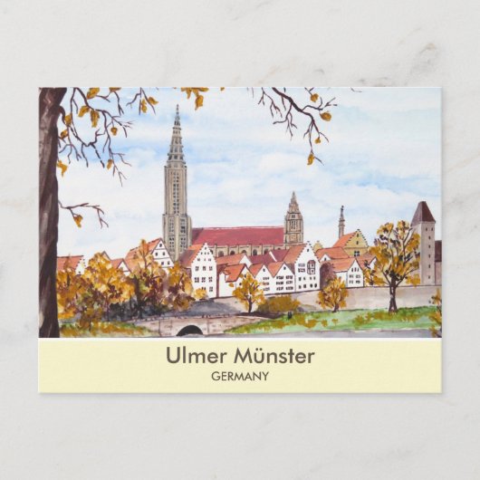 Ulmkathedraal in Duitsland Schilderplein Briefkaart (Voorkant)