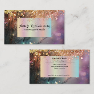 Ulrica Dark Roos Glitter Halo Visitekaartje