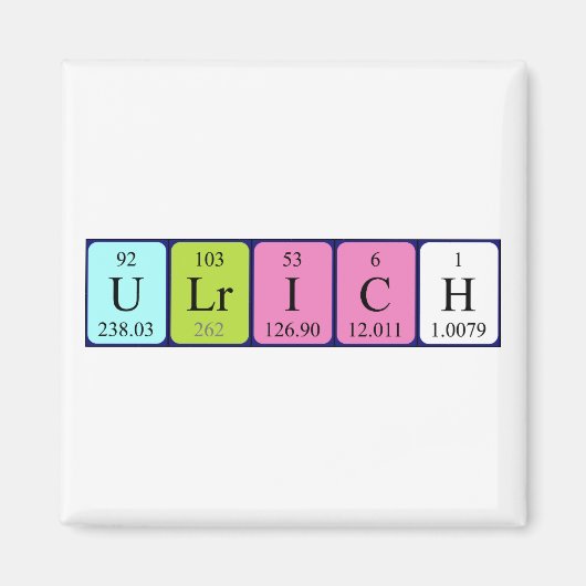 Ulrich periodieke table name magnet (Voorkant)