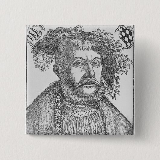 Ulrich van Wurttemberg Vierkante Button 5,1 Cm (Voorkant)