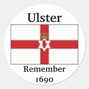 Ulster Flag, Ulster, Herinner1690 Ronde Sticker