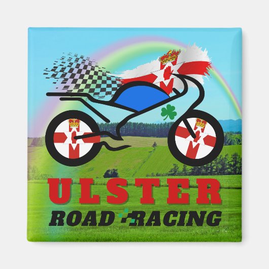 Ulster Motorcycle Road Racing Magneet (Voorkant)