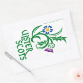 Ulster-Schots vlas- en distelontwerp Rechthoekige Sticker (Envelop)