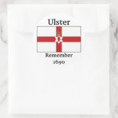 Ulster Vlag, Ulster, Remember1690 Ronde Sticker (Tas)
