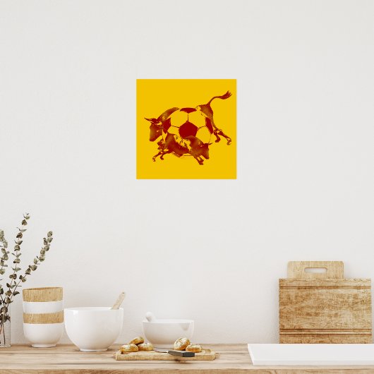 Ulta hot Spanish Running of the bulls soccer gifts Poster (Keuken)