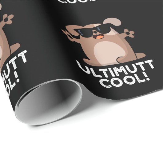 Ulti-mutt Cool Funny Dog Pun Dark BG Cadeaupapier (Rol Hoek)