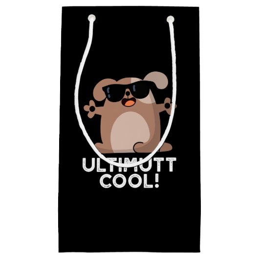 Ulti-mutt Cool Funny Dog Pun Dark BG Klein Cadeauzakje (Voorkant)