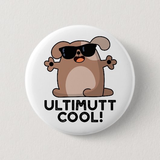 Ulti-mutt Cool Funny Dog Pun Ronde Button 5,7 Cm (Voorkant)