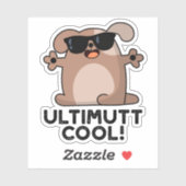 Ulti-mutt Cool Funny Dog Pun Sticker (Vel)