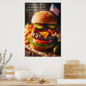 Ultieme Amerikaanse Cheeseburger Experience 24x36 Poster (Keuken)