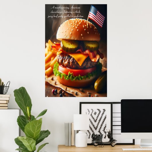 Ultieme Amerikaanse Cheeseburger Experience 24x36 Poster (Thuiskantoor)