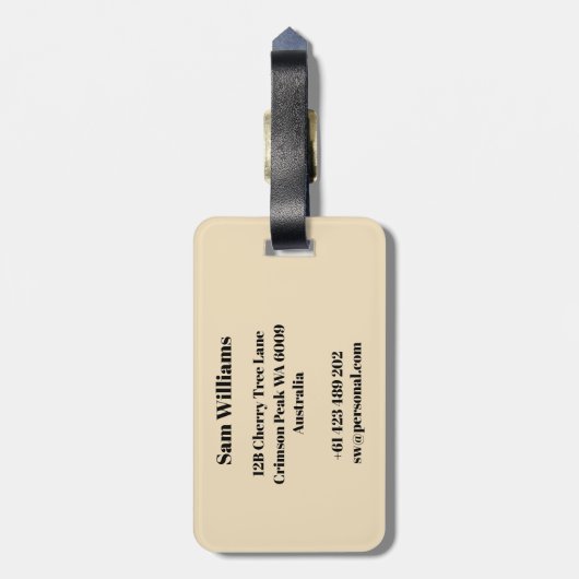 Ultieme Bagagelabel (Achterkant verticaal)