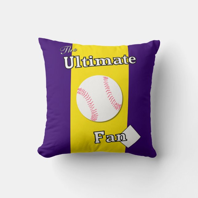 Ultieme Baseball Fan Amethyst Gold Zee dieven Kussen (Voorkant)