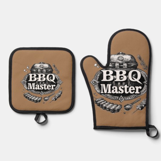 Ultieme BBQ Master Oven Mitt en Pot Holder Set (Voorkant)