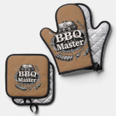 Ultieme BBQ Master Oven Mitt en Pot Holder Set (Voorkant / Achterkant)