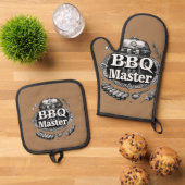 Ultieme BBQ Master Oven Mitt en Pot Holder Set (Top down)