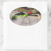 Ultieme bewegingsneerslag 2 ovale sticker (Tas)