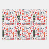 Ultieme brandweerman - Heroic Fire Rescue Thema Inpakpapier Vel (Voorkant 3)