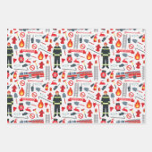 Ultieme brandweerman - Heroic Fire Rescue Thema Inpakpapier Vel (Voorkant 2)