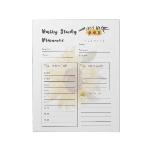 Ultieme dagelijkse studieplanner Sjabloon Notitieblok (Linkerzijde)