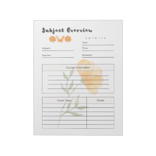 Ultieme dagelijkse studieplanner sjabloon notitieblok (Linkerzijde)