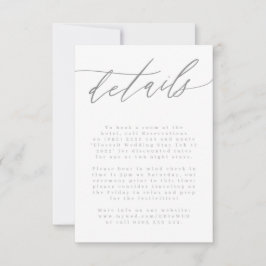 Ultieme eenvoudige lichte grijze, moderne handmati RSVP kaartje