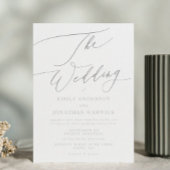 Ultieme eenvoudige lichtgrijs wit de bruiloft kaart