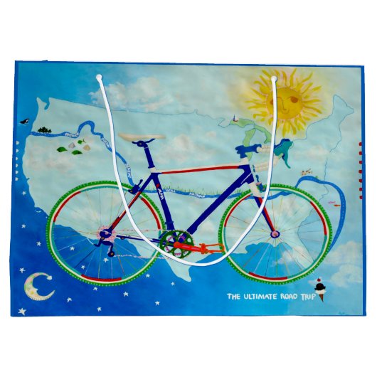 Ultieme fietstocht geschenktas groot cadeauzakje (Achterkant)