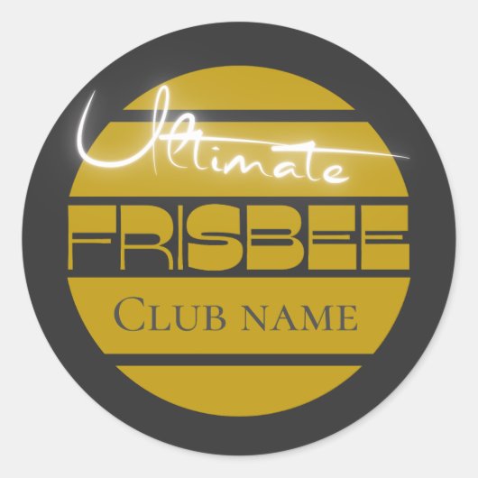 Ultieme Frisbee logo in geel Ronde Sticker (Voorkant)