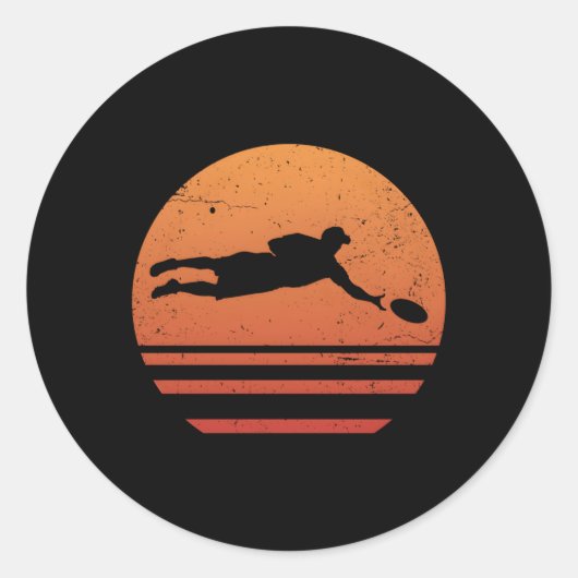 Ultieme Frisbee Player Ronde Sticker (Voorkant)
