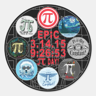 Ultieme gedenkdag voor de epic Pi Day Ronde Sticker