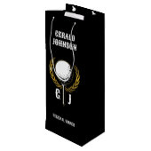 Ultieme Golf Monogram Design Kleine Gift Bag Wijn Cadeautas (Achterkant Gekanteld)
