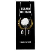 Ultieme Golf Monogram Design Kleine Gift Bag Wijn Cadeautas (Achterkant)