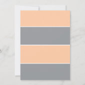 Ultieme grijs en perzik kleur blok bruiloft save the date (Achterkant)