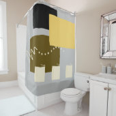 Ultieme grijze en lichtgevende Gele kleur No1 Douchegordijn (In situ)