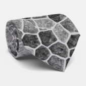Ultieme grijze kasseien patchwork terrazzo patroon stropdas (Opgerold)