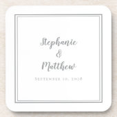 Ultieme grijze Pas getrouwd weddenschap Modern min Bier Onderzetter (Voorkant)