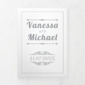 Ultieme grijze  typografie bruiloft drieluik uitnodiging (Cover)