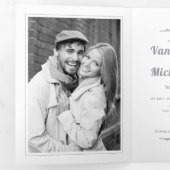 Ultieme grijze  typografie bruiloft drieluik uitnodiging (Binnenzijde eerst)