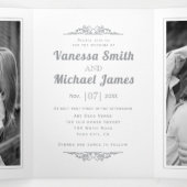 Ultieme grijze  typografie bruiloft drieluik uitnodiging (Binnenkant midden)