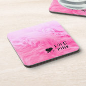Ultieme hot-roze Fuzzy Faux Fur Bier Onderzetter (Linkerzijde)