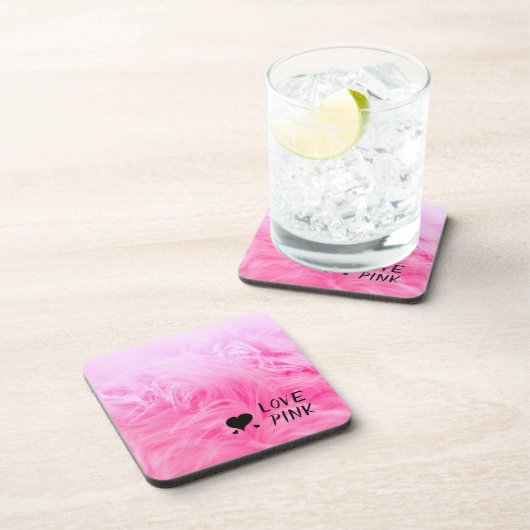 Ultieme hot-roze Fuzzy Faux Fur Bier Onderzetter (Rechterzijde)