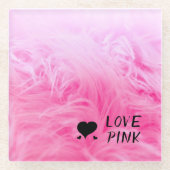 Ultieme hot-roze Fuzzy Faux Fur Glazen Onderzetter (Voorkant)