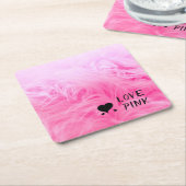 Ultieme hot-roze Fuzzy Faux Fur Kartonnen Onderzetters (Schuin)