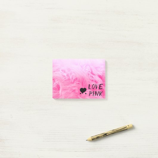 Ultieme hot-roze Fuzzy Faux Fur Post-it® Notes (Op bureau)