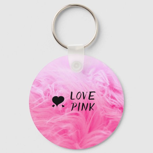 Ultieme hot-roze Fuzzy Faux Fur Sleutelhanger (Voorkant)