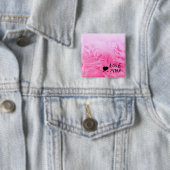 Ultieme hot-roze Fuzzy Faux Fur Vierkante Button 5,1 Cm (In situ)