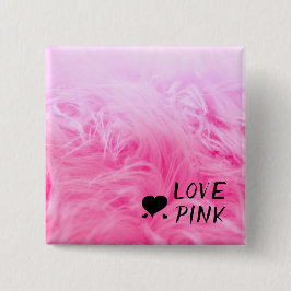 Ultieme hot-roze Fuzzy Faux Fur Vierkante Button 5,1 Cm
