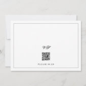 Ultieme kalligrafie Elegance QR code Weddenschap Kaart (Achterkant)