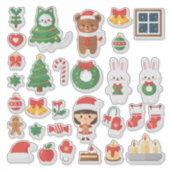 Ultieme Kawaii Kerstpret! Mega Sticker (Voorkant)
